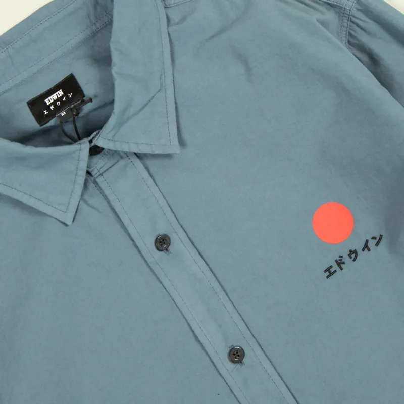 Edwin Red Dot Shirt - Bering Sea-1